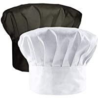 IHUIXINHE Restaurante de cocina de estilo hongo Gorro de cocinero Gorro de cocinero-Negro-Blanco